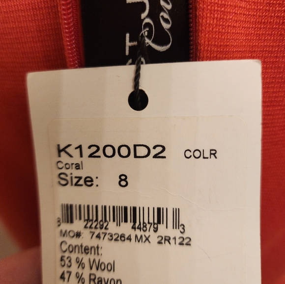 NWT St John Couture Coral Colored Dress and Jacket - Picture 6 of 11